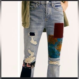 Free People Jesse patchwork jeans